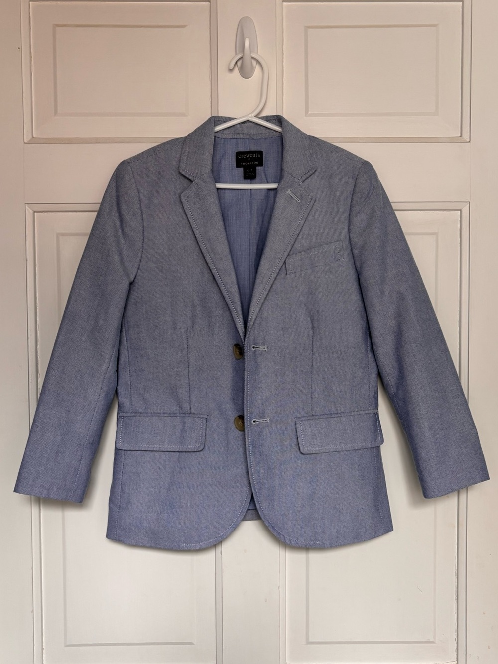 Crewcuts Thompson Pale Blue Boys' Cotton-Blend Blazer